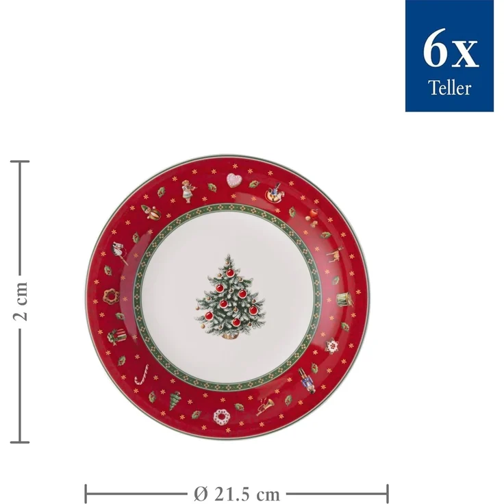 Villeroy & Boch Toy's Delight Frühstücksteller ø 21,5 cm Rot 6er Set – Bild 2
