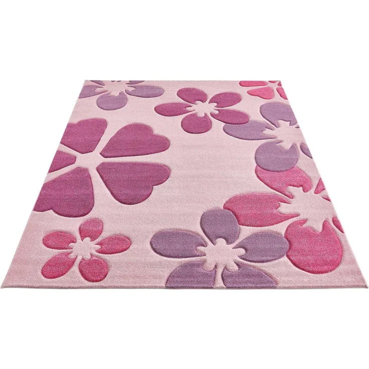 LUXOR living Kinderteppich Flair, rechteckig, Höhe: 15 mm, Kurzflor, Blumen Design, Kinderzimmer