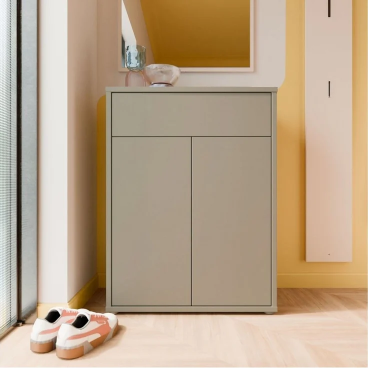 PREISBRECHER Schuhkommode ALICE SPRINGS, in Taupe - 74,5x99,1x34,9cm (BxHxT) – Bild 2