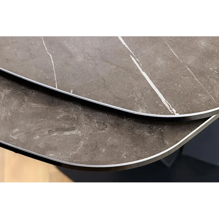 riess-ambiente Esstisch PAPILLON 180-260cm graphit / schwarz · Konferenztisch · Keramik-Platte (Einzelartikel, 1-St), ausziehbar · für 8-10 Personen · Marmor-Design · Metall · Industrial – Bild 6