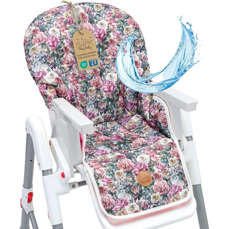 Sitzverkleinerer für hochstuhl baby sitzkissen stuhl - kinder sitzauflage für ikea peg perego kinderhochstuhl chair cover für kinderstuhl babystuhl und hochstühle zertifikat oeko-tex blumen