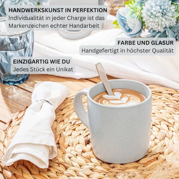 SÄNGER Steingut Kaffeebecher Leeds Frost 6 teilig – Bild 5