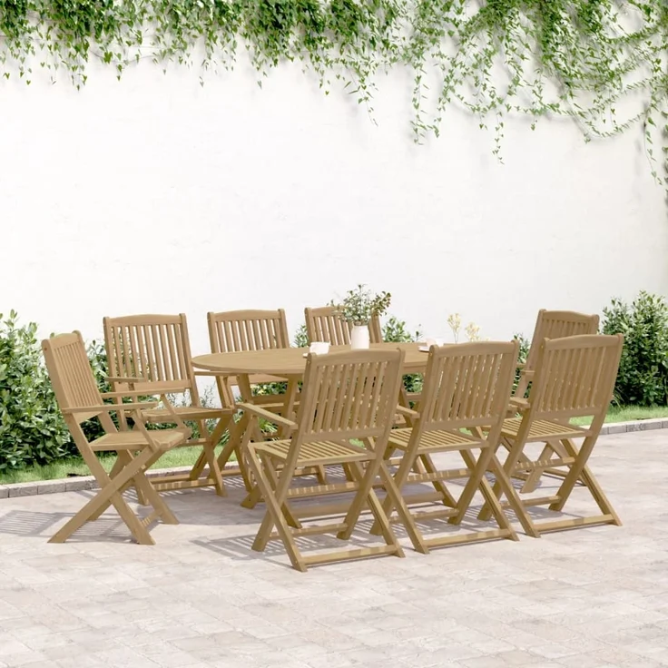 vidaXL Gartenstühle 8 Stk. Klappbar 54x61x88 cm Massivholz Akazie 3214231 – Bild 2