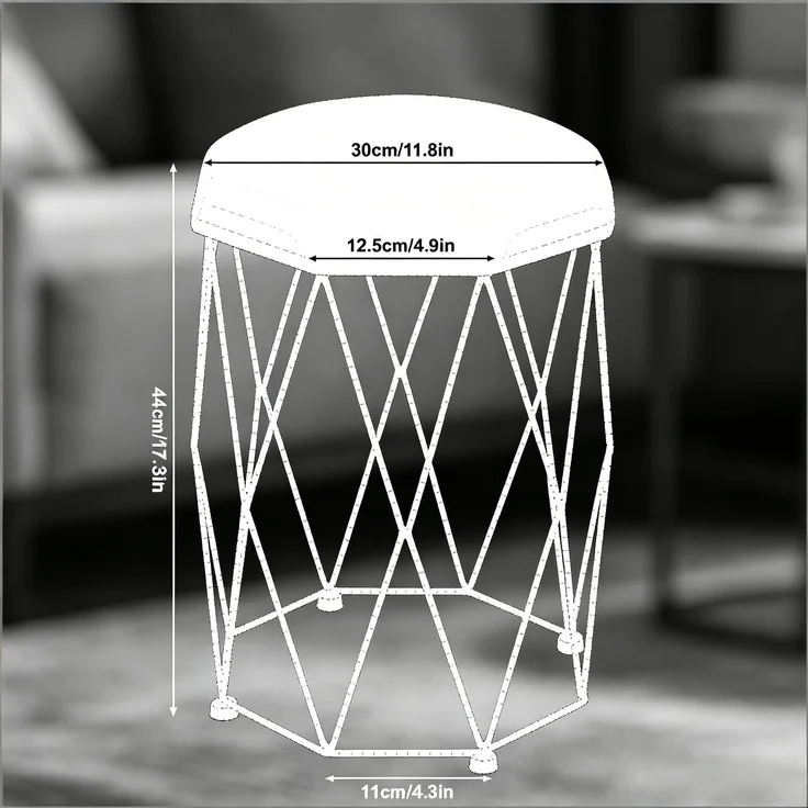 Schminktisch mit LED-Spiegel und Hocker, B 125 x T 40 x H 100 cm, Weiß/Schwarz – Bild 6