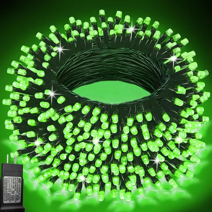 ABC LED-Lichterkette für Außenbereich, 200 LED, grün, 20 m, 8 Leuchtmodi