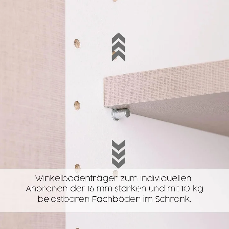 Rauch Möbel Voyager Schrank Kleiderschrank Drehtürenschrank, Eiche Artisan, 4-türig, inkl. 1 Kleiderstange, 7 Einlegeböden BxHxT 187x194x53 cm – Bild 16
