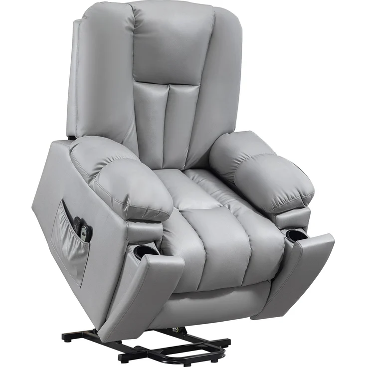 DESVIAE Sessel mit Aufstehhilfe und Massage 94x106x96 cm Metall Dunkelgrau – Bild 7