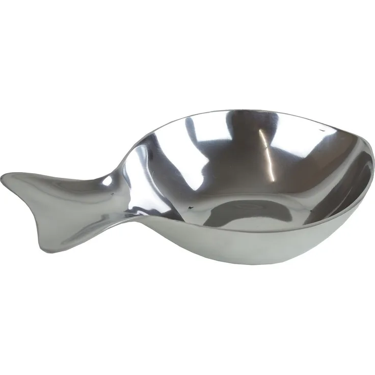 Casablanca Dekoschale Fisch 31x22 cm Aluminium poliert Handarbeit Schale Tischdekoration