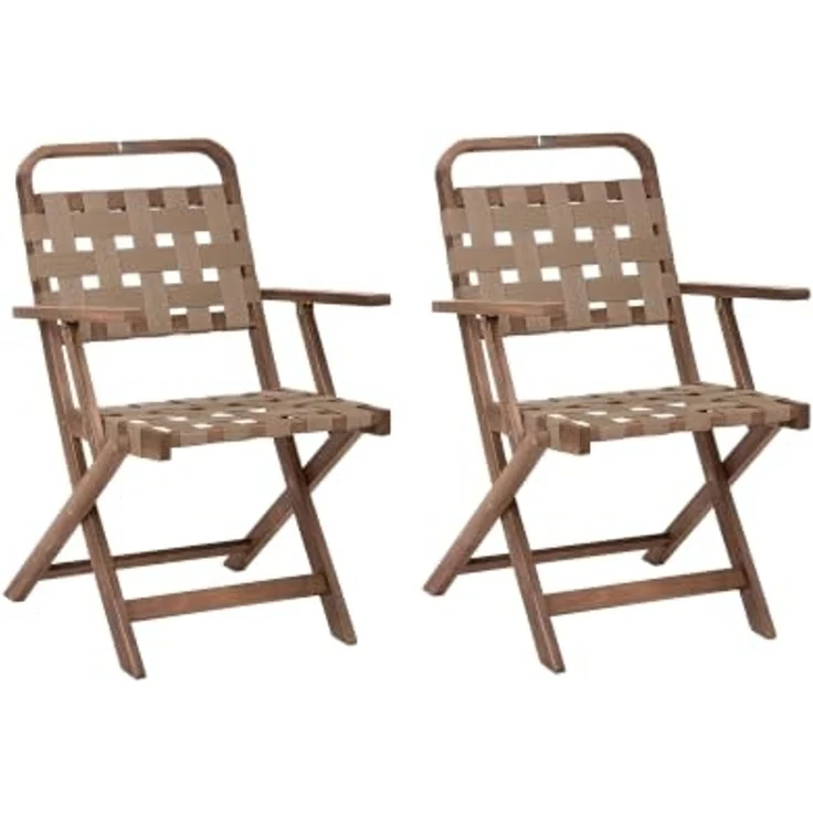 Gartenstuhl 2er Set MILZANO Akazienholz Braun – Bild 1