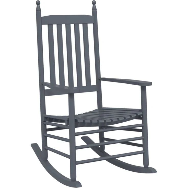 vidaXL Schaukelstühle mit Gebogenen Sitzen 2 Stk. Grau Pappelholz 3281589 – Bild 4
