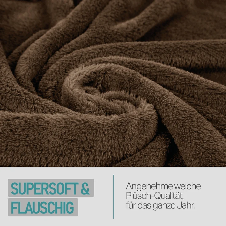 Kuscheldecke mit Ärmeln Braun – Bild 3