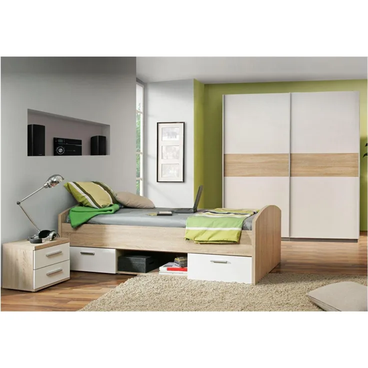 FORTE 'Winni' Möbel 3-tlg. Jugendzimmer-Set sonoma eiche/weiß