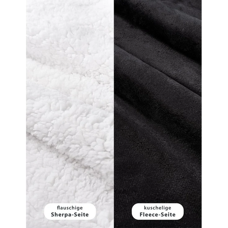 Wohndecke in Lammfell-Optik Kuscheldecke weich & flauschig - Sherpa Fleecedecke, Gräfenstayn, Warme Wolldecke & Sofaüberwurf Tagesdecke für Couch & Sofa – Bild 2