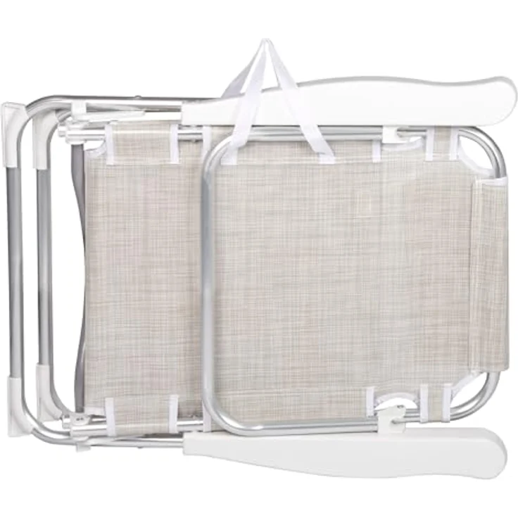 AKTIVE Set mit 2 Strandstühlen und Liegestühlen, 2-in-1, 48 x 60 x 90 cm, 5 Positionen, Gestell aus Aluminium, gepolstertes Kissen, Kippschutz, zusammenklappbar mit Tragegriff (85514) – Bild 7