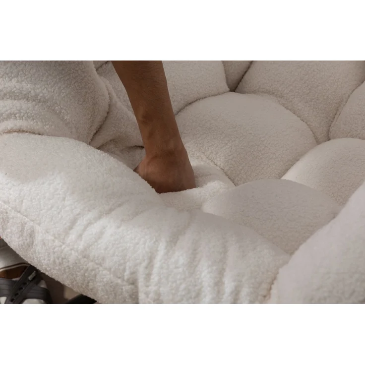 Schaukelstuhl 78x106x90 cm, 1 Stück, weiß, mit Polyrattan und Stahlgestell – Bild 10