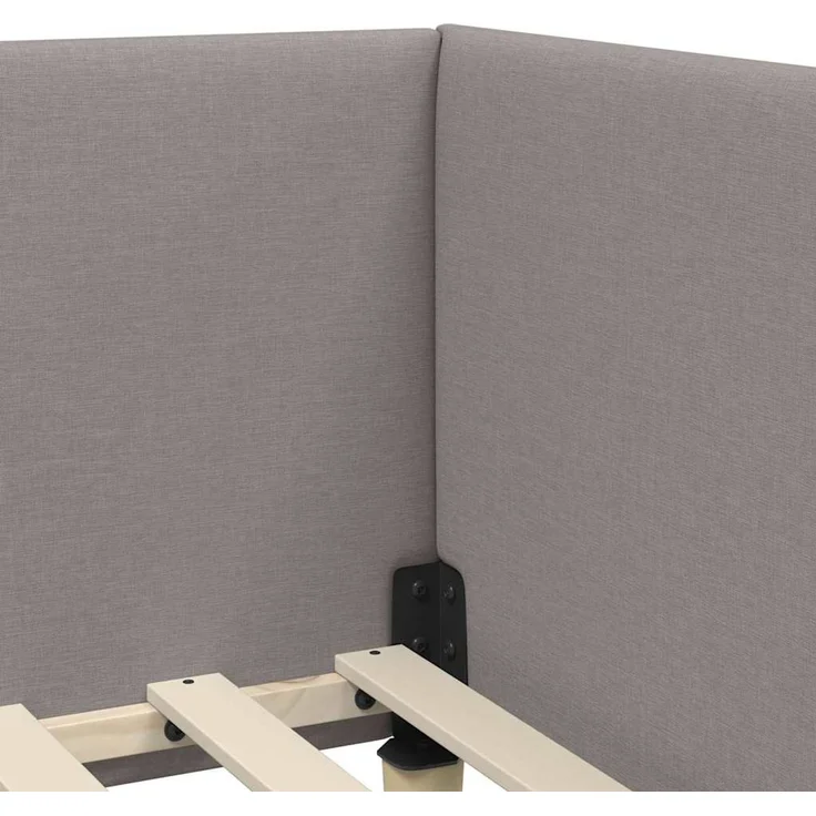 vidaXL Eckbettgestell mit Matratze 2 stk. Taupe 100 x 200 cm Stoff 3393754 – Bild 10