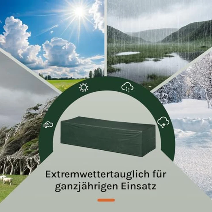 WOLTU Schutzhülle Gartenliege Sonnenliege, 218 x 77 x 55 cm, Abdeckung für Gartenmöbel, Abdeckhaube aus PE, Plane UV-Beständig wasserabweisend Winterfest reißfest, Grün – Bild 6