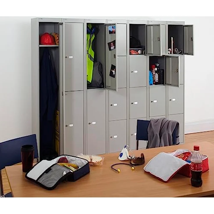 Bisley Garderobenschrank Office mit Schloss aus Stahlblech, 1 Fach mit Hutboden & Kleiderstange - Kleiderspind abschließbar, Spind Tiefe: 45,7 cm - Farbe: oxfordblau, CLK181-639 – Bild 2
