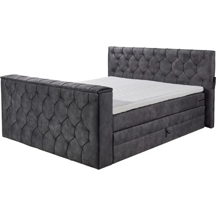 Boxspringbett Springdale - motorisierter TV-Halterung, geräumigem Bettkasten und Duo-Wendematratze H3/H4 - ED Exciting Design – Bild 4