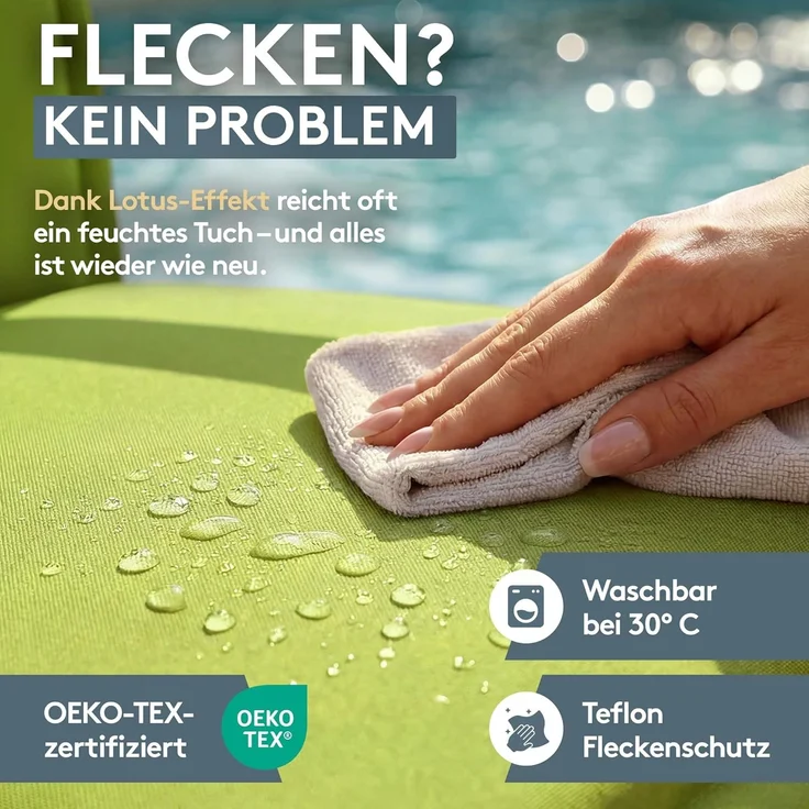 LILENO HOME Gartenstuhl Auflagen [1er Set - Hochlehner] in Rot - bequeme Liegen als Sitzauflagen für Gartenmöbel - Stuhlkissen für Gartenstühle und Klappstühle MIA – Bild 5