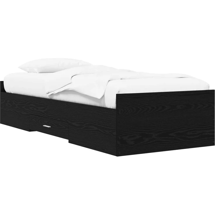 vidaXL Bettgestell mit Stauraum Schwarze Eiche 80 x 200 cm 3429507 – Bild 2