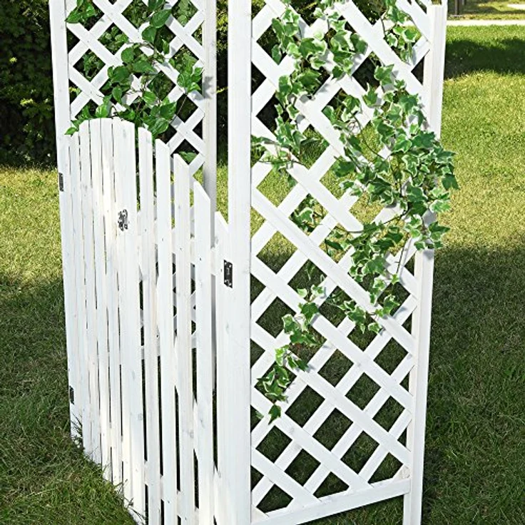 Rosenbogen Weiß Holz Pergola Torbogen Rankhilfe Spalier Rankenbogen Gartentür - Melko – Bild 6