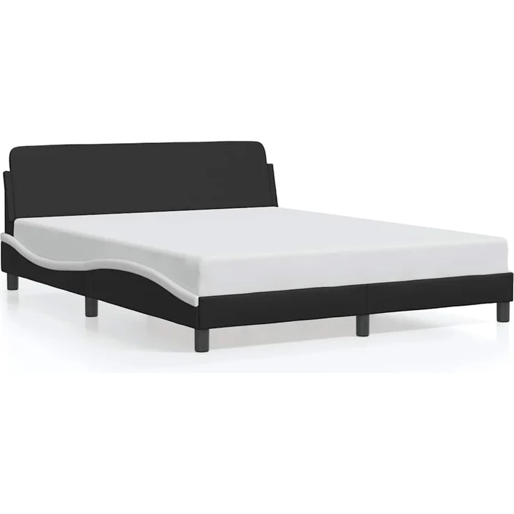vidaXL Bettgestell "Dover" Schwarz und Weiß 152x203 cm Kunstleder 373296 – Bild 2