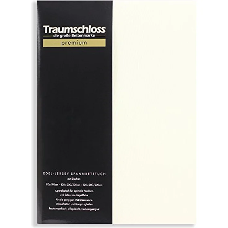 Traumschloss Premium Edel-Jersey Spannbettlaken schnee 140-160x200-220 – Bild 2