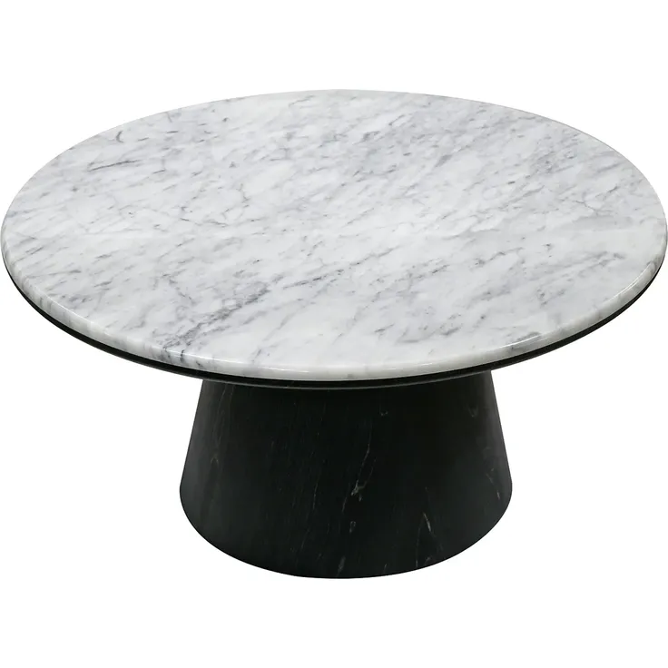 Vente-unique - SADURA Couchtisch Marmor SchwarzWeiß - B 80 cm x H 42 cm x L 80 cm – Bild 4