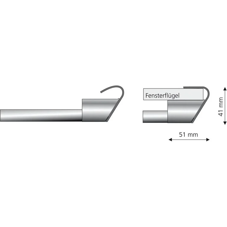 Liedeco Scheibenstange, Ø 12 mm, 1-läufig, ausziehbar, ohne Bohren, geklemmt, Kunststoff, Metall – Bild 3