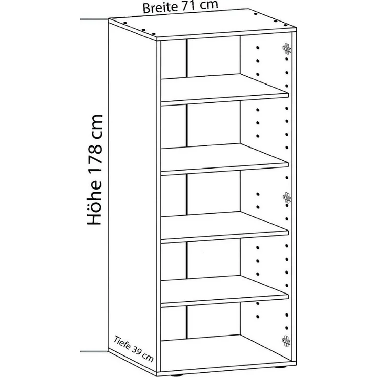 VCM Büroschrank Vandol 912227 Buche B. 70 x H. 178 x T. 40 cm – Bild 3