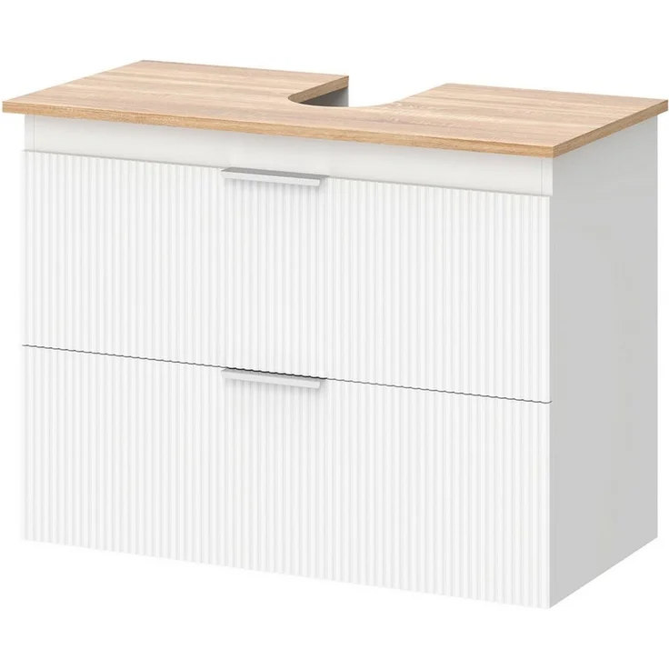 MC Star Waschbeckenunterschrank Bad-Unterschrank 80cm Weiß, 2 große Schubladen, mit/ohne Sockel – Bild 2