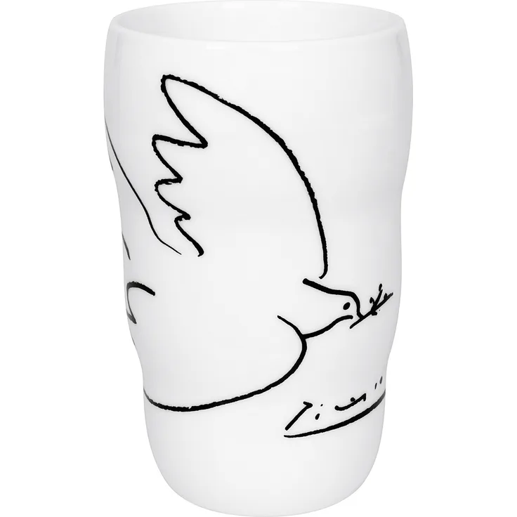 Könitz Grip Mug Picasso - Colombe de la Paix, Isolier Thermo Becher, Doppelwandig, Porzellan, Weiß, 350 ml, 11 1 136 1989
