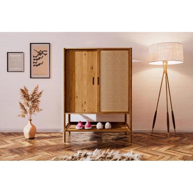 Dielenschrank Flurschrank SAGA Eiche massiv 108x150x46 cm