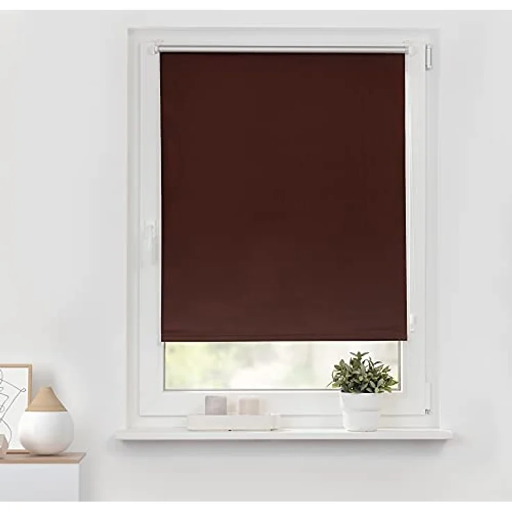 Lichtblick Thermo-Rollo Vancouver 40x150 cm (BxL) Braun Verdunkelnd & Thermofunktion; Klemm- und schraubbar; Energiesparend – Bild 3