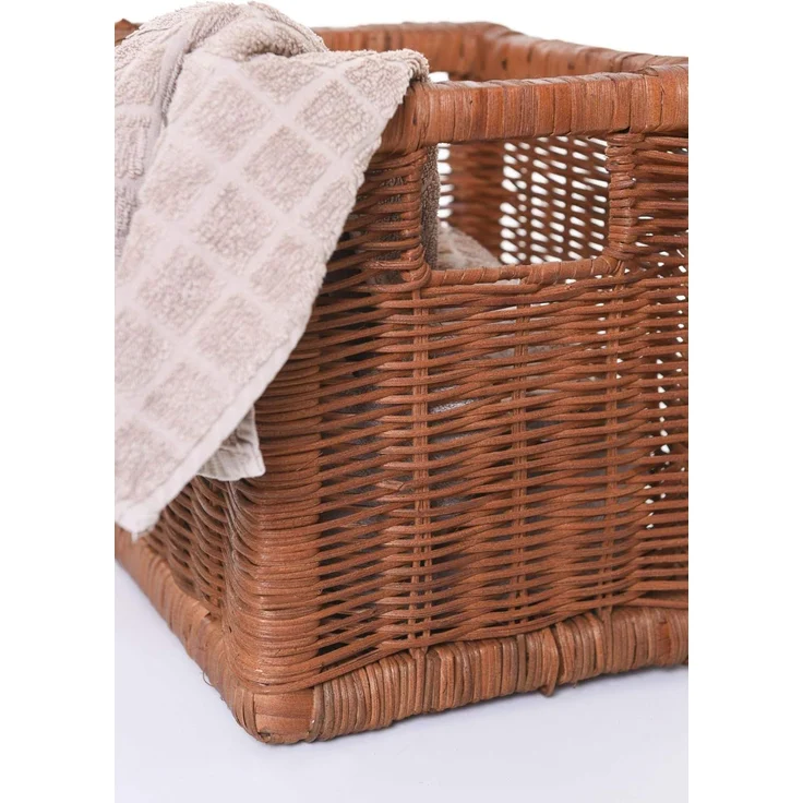VIVANNO Regalkorb Schrankkorb Korb Rattan quadratisch "Attraktiv", Braun 23x26x26 cm – Bild 8