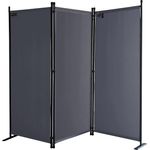 Quick Star Paravent Paravent 3tlg. 170x165cm Grau