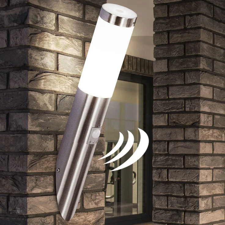 LED Wandlampe, Bewegungsmelder, Edelstahl, H 41 cm, BOSTON – Bild 8