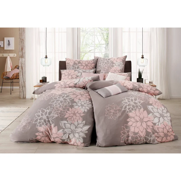 OTTO home Bettwäsche Susan in Gr. 135x200 oder 155x220 cm, Polycotton recycelt, 2 teilig, in verschiedenen Qualitäten, romantische Bettwäsche mit Blumen – Bild 1