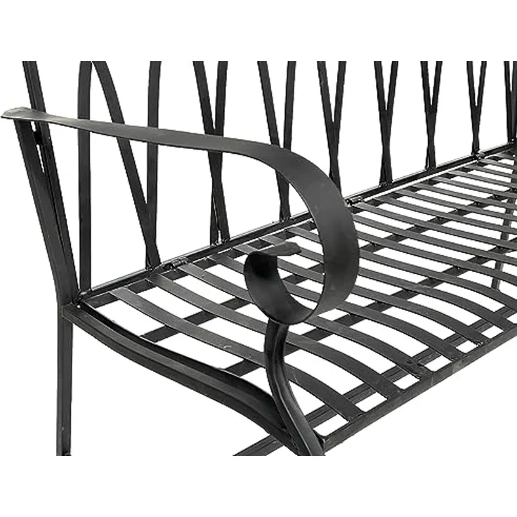 DanDiBo Gartenbank Metall 2 Sitzer Wetterfest Sitzbank Garten Bank Antik 18940 Dunkelbraun Metallbank 120 cm Eisenbank – Bild 5