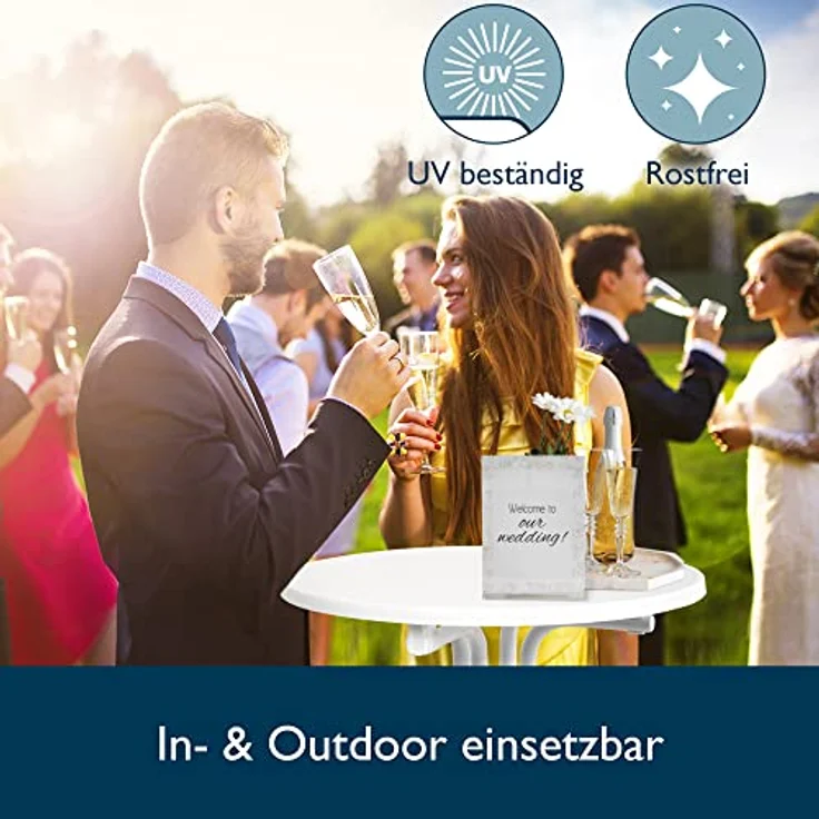 Beautissu Stehtisch Sylt Weiß, 70cm ∅ – Bild 9