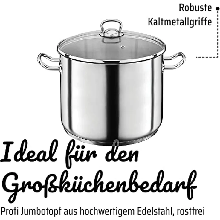 GSW Suppentopf Profi, Edelstahl, rostfrei, geeignet für die große Suppenküche, Induktion – Bild 3