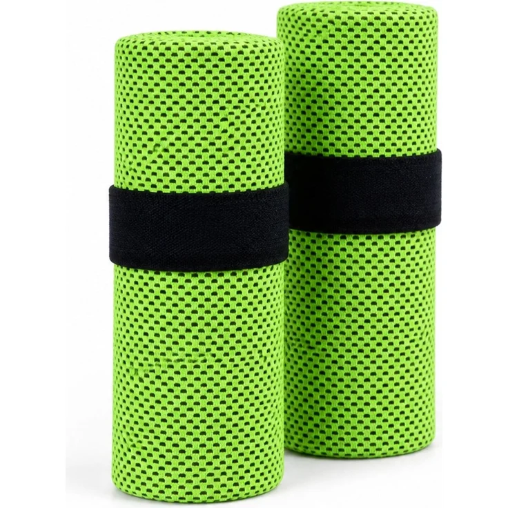 2er Set Kühlende Sporthandtücher schnelltrocknend Grün 100 x 30 cm – Bild 1