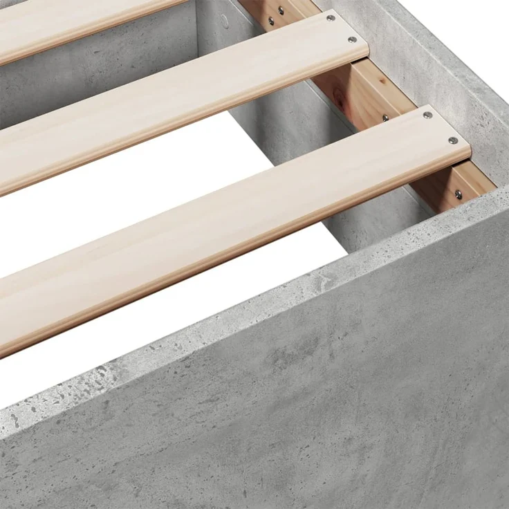 vidaXL Bettgestell mit Schubladen Betongrau 140x200 cm Holzwerkstoff 3280296 – Bild 9