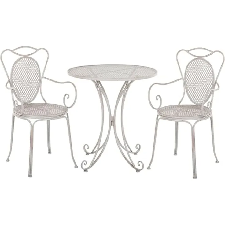 Beliani 'CILENTO' Bistro Set, Metall Grau