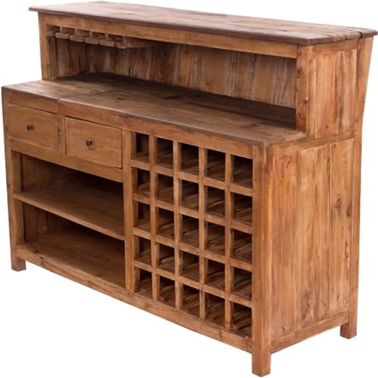 DESIGN DELIGHTS Barschrank BARSCHRANK "PUREWOOD", 150x110x55cm (BxHxT), Hausbar, Verkaufstresen – Bild 4