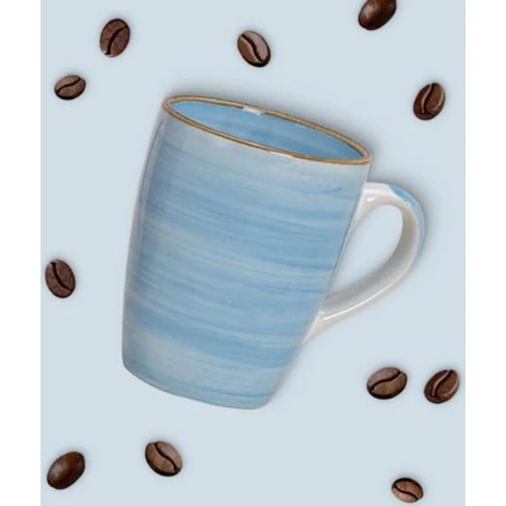 matches21 HOME & HOBBY Tasse Kaffeebecher 6er Set einfarbig modern Vintage - wie bemalt, 6-tlg, Keramik, Tee Kaffee-Becher, blau violett gelb rot orange grün, 340 ml – Bild 3