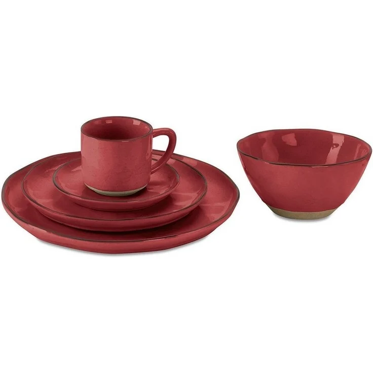 Mirabeau Geschirr-Set Geschirr 30er Set Biarré rot, Steinzeug – Bild 5