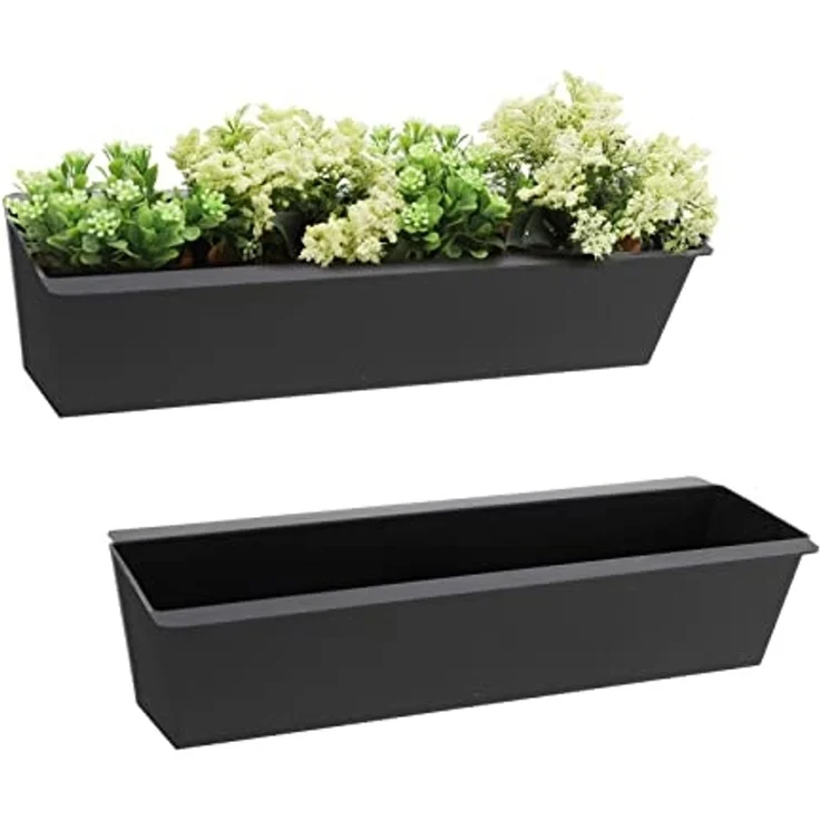 HAC24 Blumenkasten Pflanzkasten Europalette Hochbeet Euro Palette Blumenkübel (6 Stück), Kunststoff, 36,8 x 13 x 9 cm – Bild 2