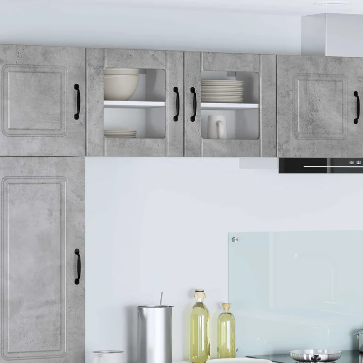 Hängeschrank, Küchenschrank Beton Grau 40 x 31 x 40 cm Holzwerkstoff – Bild 2